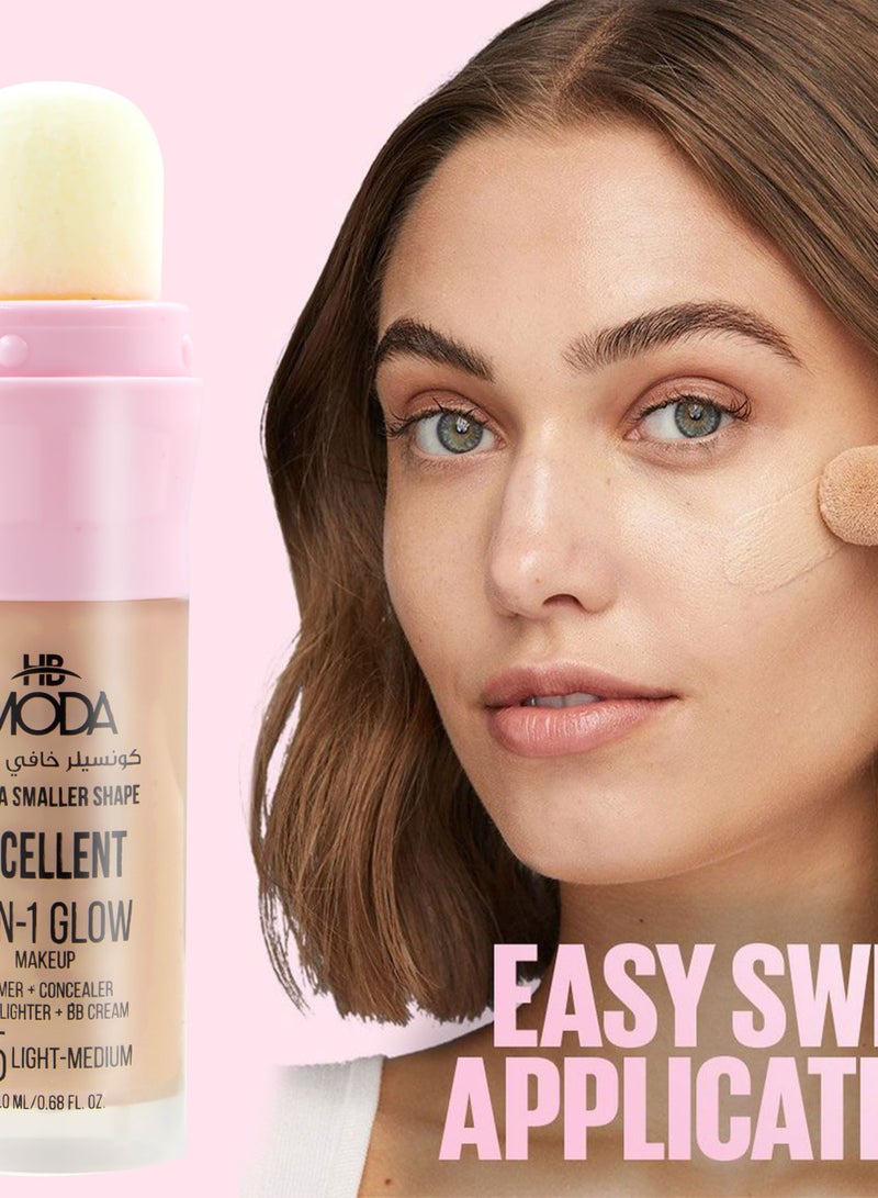 MODA Instant Corrective Makeup To Unify Skin Tone Primer  Concealer BB Cream #3 - Image 3