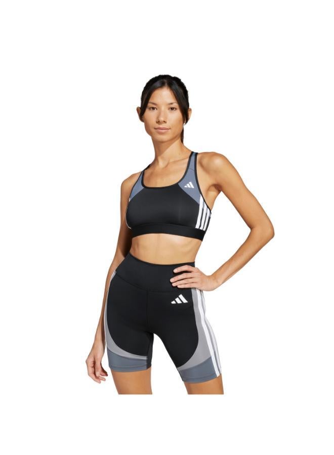 Adidas Powerreact Train Medium Support 3-Stripes Bra - Image 1