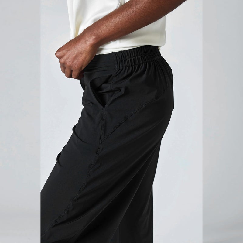 SeeLuNa Women Barrel Travel Pants Elastic Waistband Tapered Leg Baggy Mid Rise Work Trousers Lounge Pant with Pockets(Black,S) - Image 5