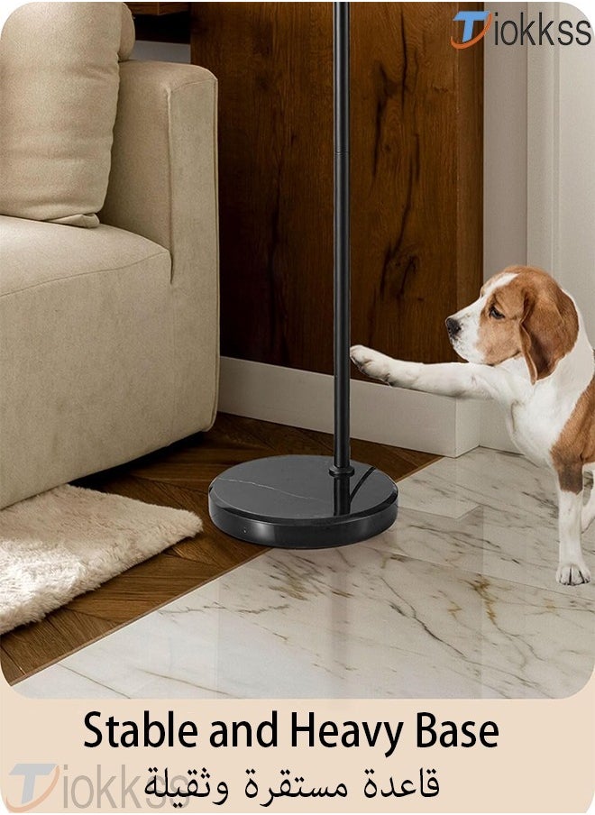 Tiokkss - Floor Lamp with Remote Control 3 Color Temperature and Brightness Adjustable Standing Lamp with Black Shade Pole Lamp for Bedroom Office Bulb Included 12 Watt 96V~240V 38x 185 cm - Image 1