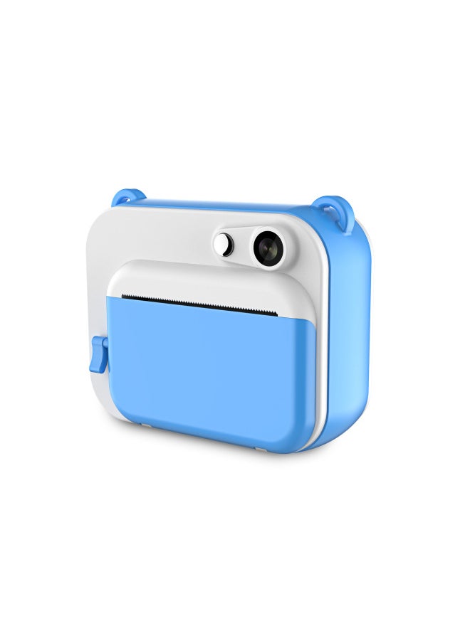 Generic 1080p HD Children's Printing Camera 2.0 Inch 14 Language Thermal Printer Polaroid Camera-Color:Sky Blue  - Image 1