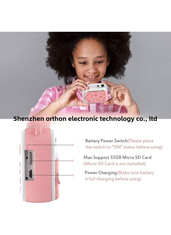 Generic 1080p HD Children's Printing Camera 2.0 Inch 14 Language Thermal Printer Polaroid Camera-Color:Sky Blue  - Image 3