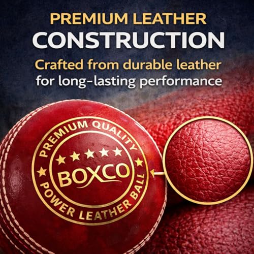 BOXCO Power Hand Stitched Four Piece Cricket Leather Ball for Club, T20 & One Day (Pack of 6) (RED) - Image 2