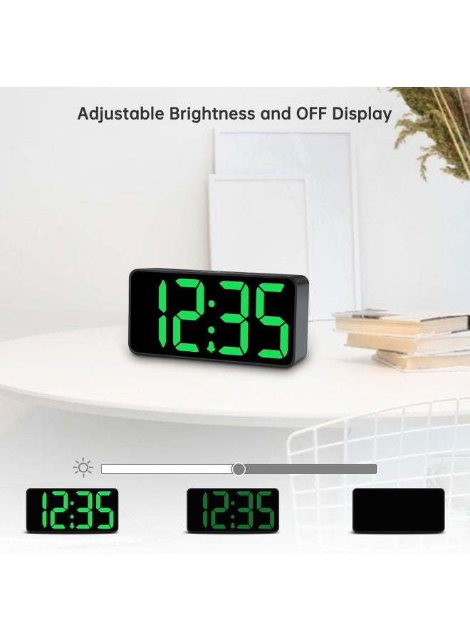 Dreamsky Small Digital Alarm Clock For Bedroom, Large Big Numbers Display With Brightness Dimmer, Electric Bedside Desk Clock With Usb Charging Port, Adjustable Alarm Volume, 12/24Hr, Snooze - Image 3