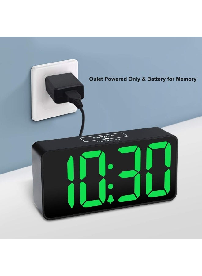 Dreamsky Small Digital Alarm Clock For Bedroom, Large Big Numbers Display With Brightness Dimmer, Electric Bedside Desk Clock With Usb Charging Port, Adjustable Alarm Volume, 12/24Hr, Snooze - Image 2
