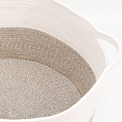 Casaphoria XXL Cotton Rope Basket - 21.7" x 21.7" x 13.8" Woven Laundry Hamper with Handle - Image 3