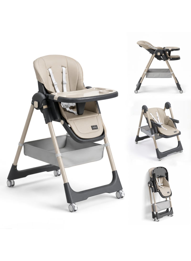 Burbay Premium Adjustable Baby High Chair - 8 Height Levels & Foldable Design - Image 1