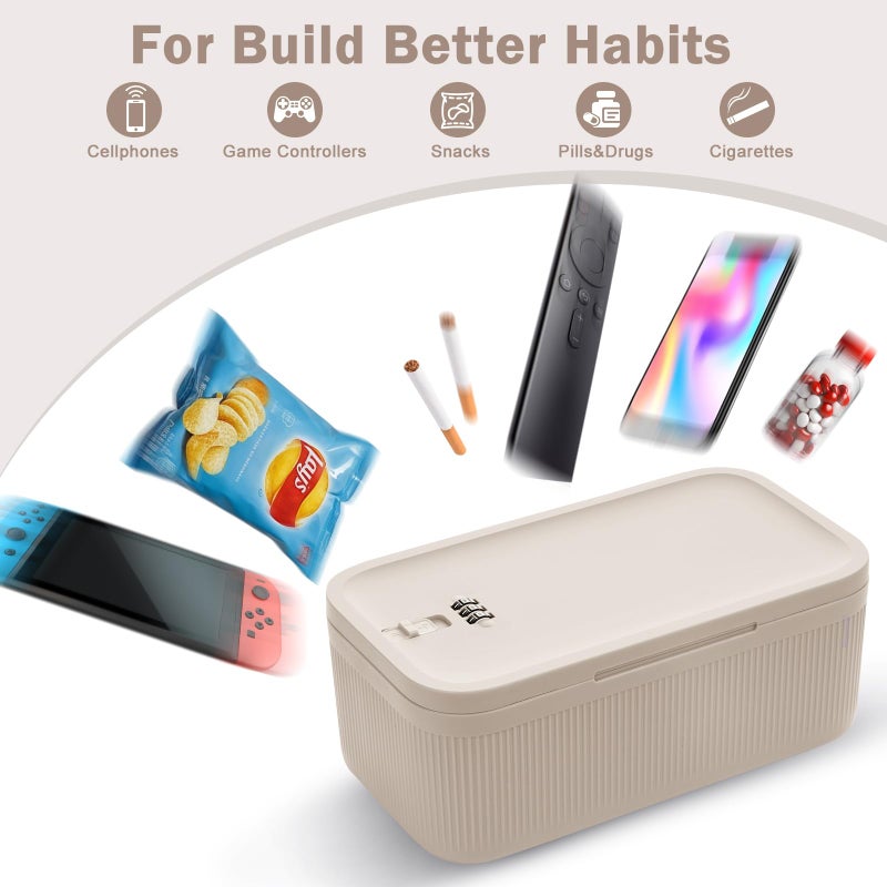 chefeggukk Lockable Storage Box, Small Lock Box with Combination Code for Phone/Medicine Safe/Food Home/Refrigerator/Office/Personal Items/Travel/Gift,9.25 x 5.04 x 3.62â€™â€™ - Image 3