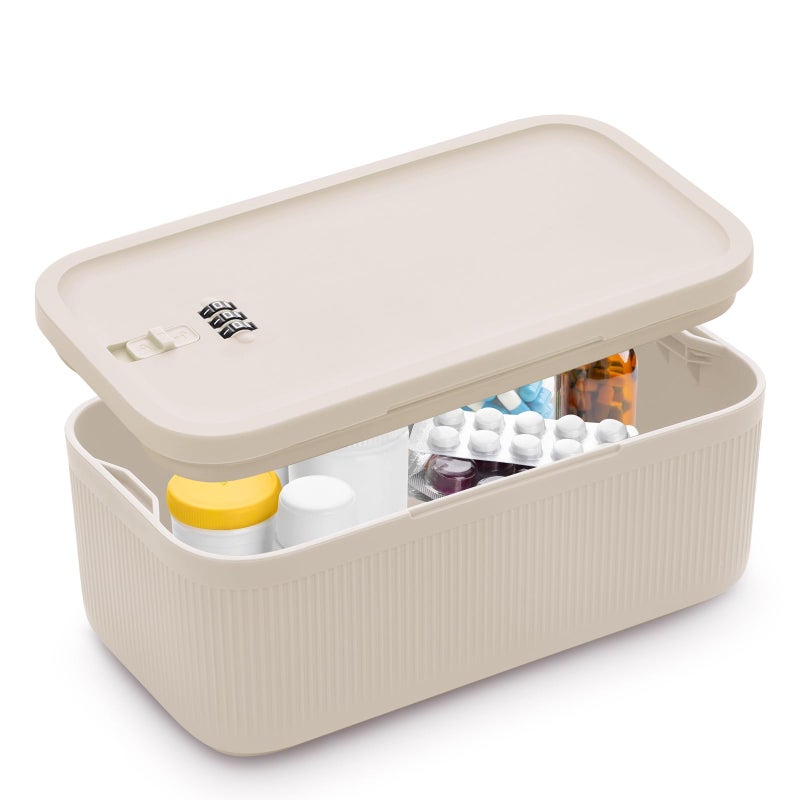 chefeggukk Lockable Storage Box, Small Lock Box with Combination Code for Phone/Medicine Safe/Food Home/Refrigerator/Office/Personal Items/Travel/Gift,9.25 x 5.04 x 3.62â€™â€™ - Image 1