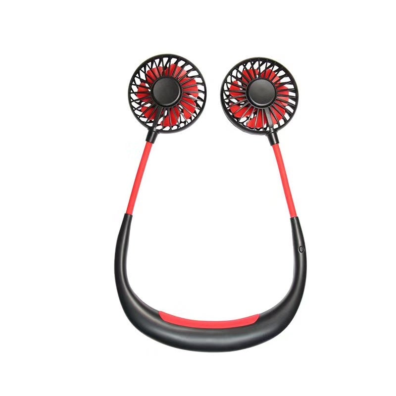 Loquat Portable Neck Fan USB Rechargeable Mini Handheld 2000mah black and red in stock