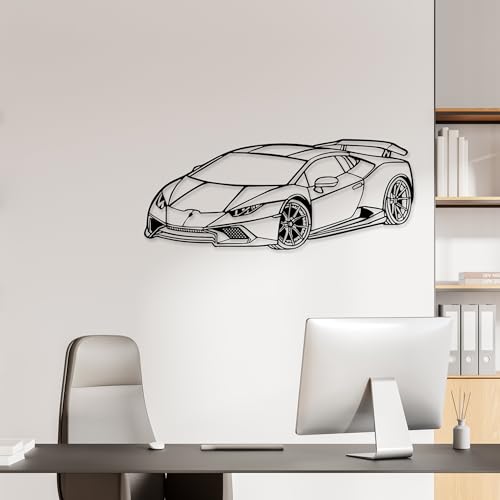 Xedatric Sport Car Metal Wall Art–Matte Black Car Wall Decor–Modern Car Room Decor for Garage, Bedroom, or Gifts - Image 3