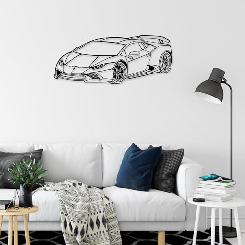 Xedatric Sport Car Metal Wall Art–Matte Black Car Wall Decor–Modern Car Room Decor for Garage, Bedroom, or Gifts - Image 4