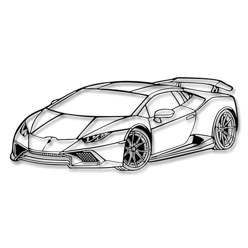Xedatric Sport Car Metal Wall Art–Matte Black Car Wall Decor–Modern Car Room Decor for Garage, Bedroom, or Gifts - Image 1
