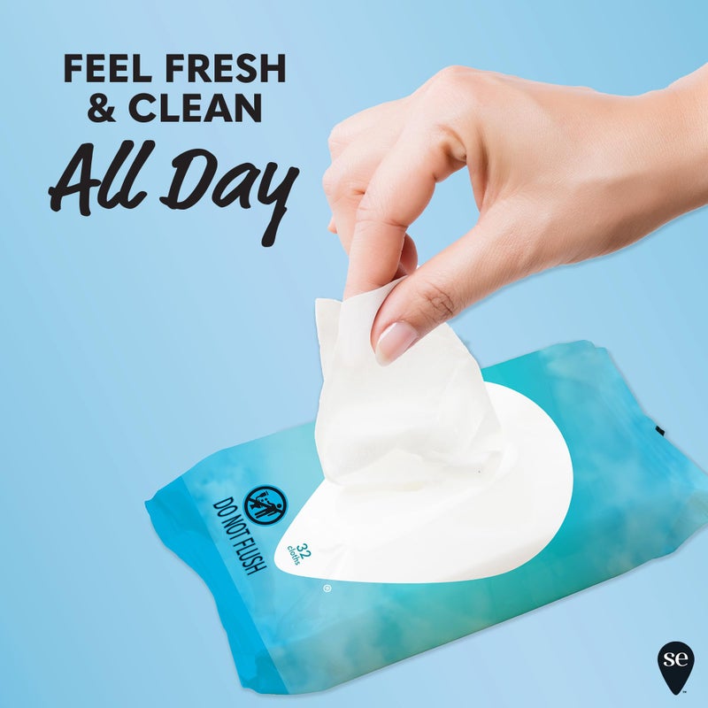 Summer's Eve Fragrance-Free Feminine Wipes, Gentle pH-Balanced Micellar Water Based Formula Helps Control Vaginal Odor, Resealable Packs, 32 Wipes, Pack of 4 - Image 2