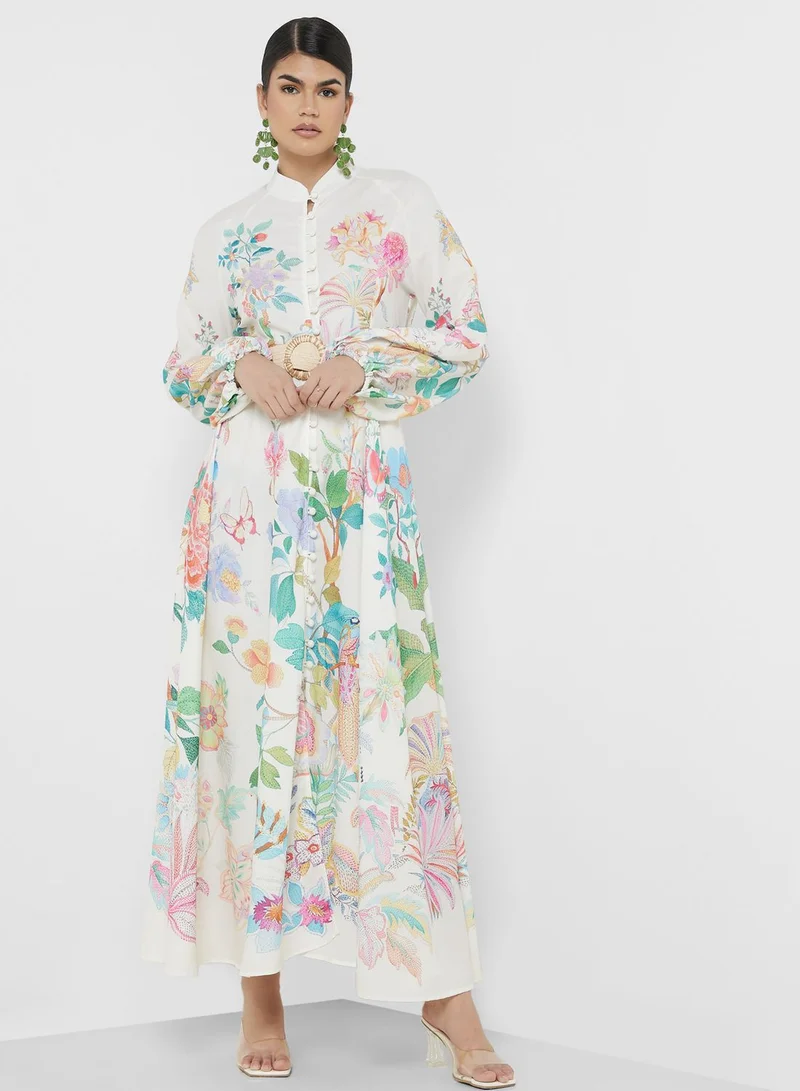 ELLA Floral Print Maxi Dress