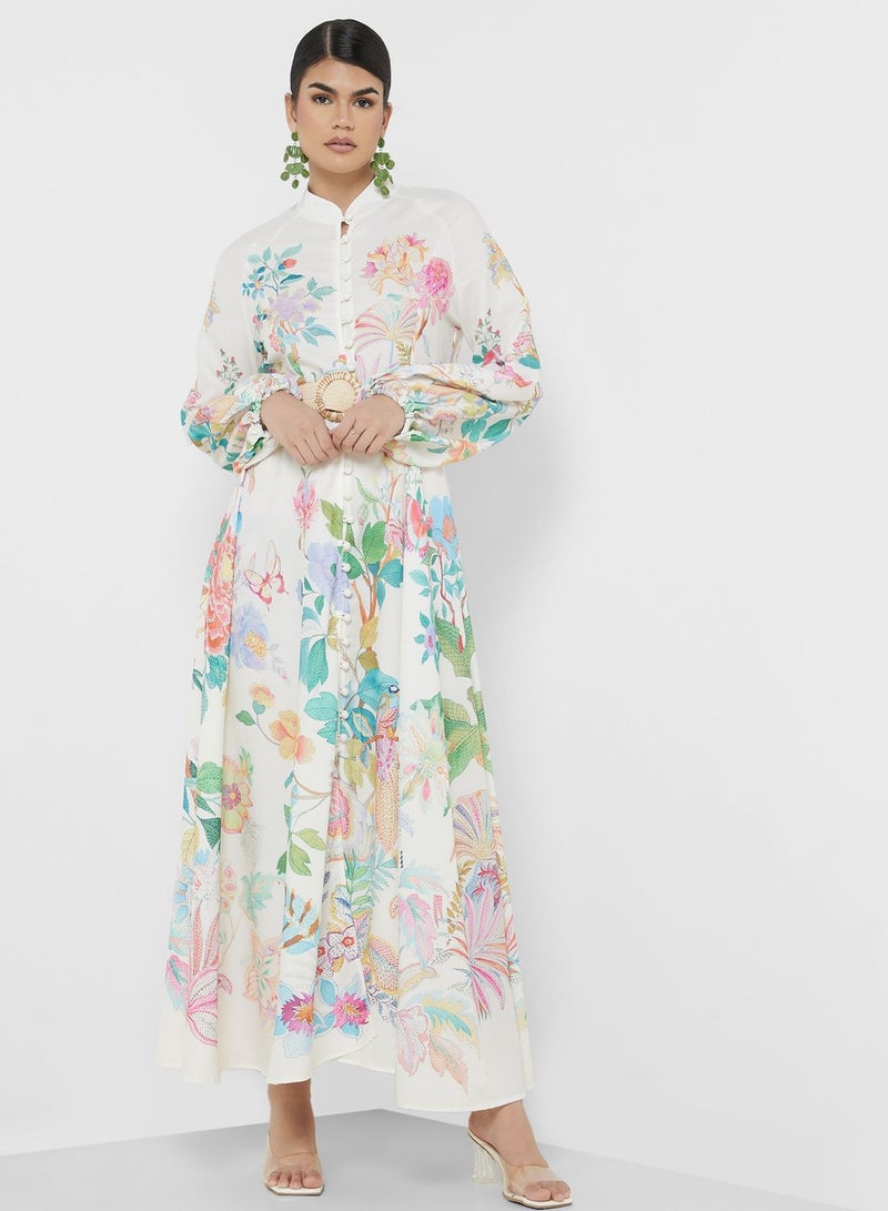 ايلا فستان قميص ماكسي منقوش - Image 4