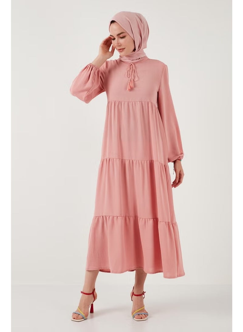 Lela Tiered Pink Midi Dress - Image 2