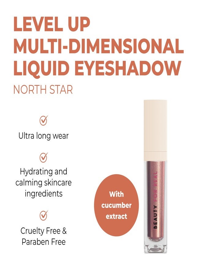 Beauty For Real Level Up Multi-Dimensional Liquid Eyeshadow, North Star - Kaleidoscope of Soft Pink and Blue - Creaseless, Long-Wear Formula - Cruelty Free & Paraben Free - 0.135 fl oz - Image 2