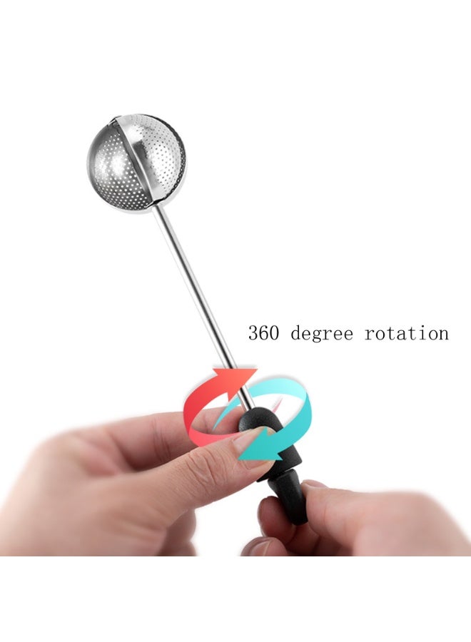 بيوينتي مصفاة شاي دوّارة من الفولاذ المقاوم للصدأ لمصفاة الشاي الدوارة لحامل مصفاة الشاي لمعظم أكواب الشاي - Image 4