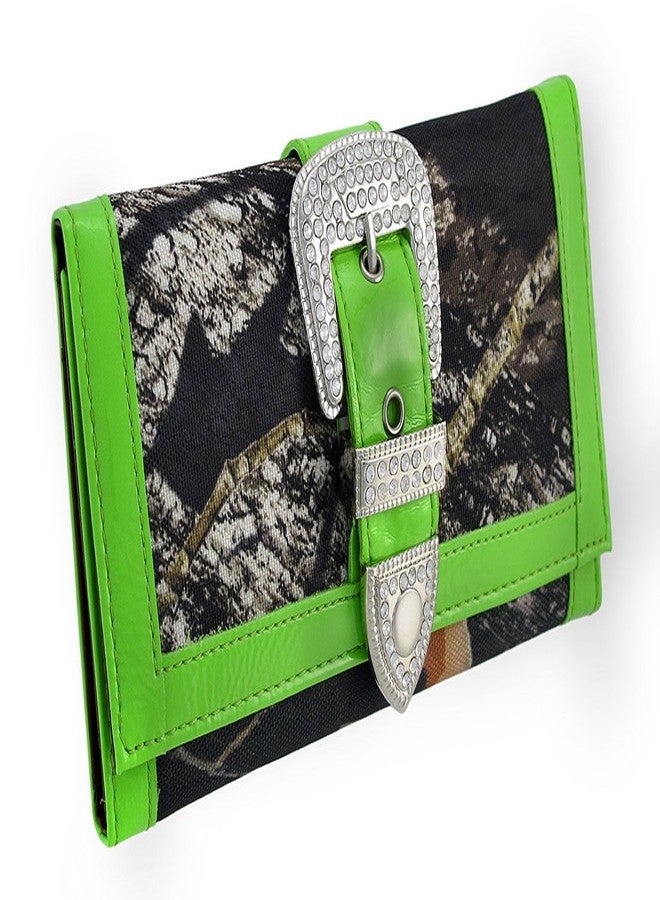Things2Die4 Camouflage Rhinestone Western Buckle Purse/Wallet Set (Green) - Image 4