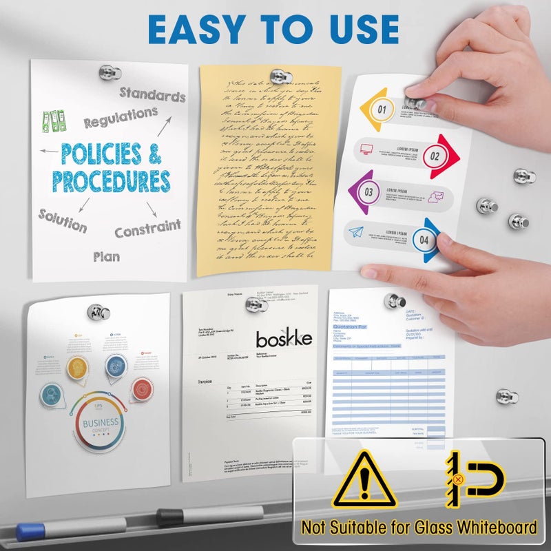 Grtard 24 Pack Fridge Magnets Magnetic Push Pins, Small Neodymium Magnets Refrigerator Magnets, Whiteboard Magnets, Map Magnets, Office Magnets, DIY Magnets for Fridge, Whiteboard, Craft - Image 3