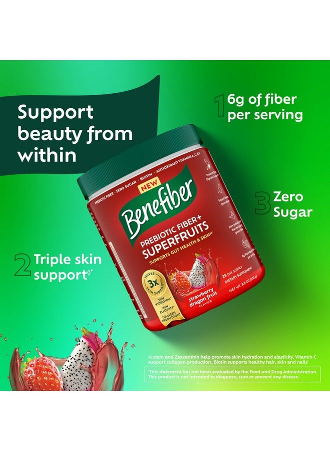 Benefiber Prebiotic Fiber + Superfruits Dietary Supplement, Strawberry Dragon Fruit Flavor, 8.8 oz (250g), 25 Day Supply - Image 4
