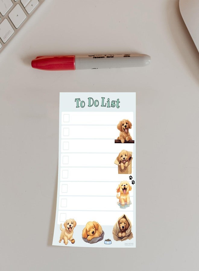 DAILY RITMO Golden Retriever Sticky Notepad to Do List | Kawaii Lover Gifts for Women | Office School Supply Dog Sticky Notes 4"x6" 50 Pages - Image 2