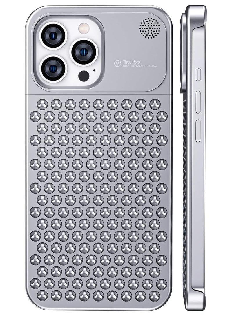 Aluminum Alloy Anti-Fall Heat Dissipation Bezel Slim Case for iPhone 15 Pro Max, Aromatherapy Phone Case,Ultra-Thin Shockproof Anti-Scratch Breathable Phone Case - Image 1