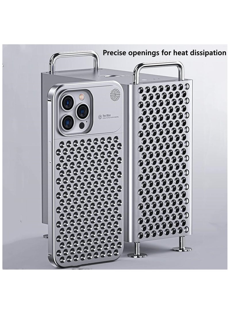 Aluminum Alloy Anti-Fall Heat Dissipation Bezel Slim Case for iPhone 15 Pro Max, Aromatherapy Phone Case,Ultra-Thin Shockproof Anti-Scratch Breathable Phone Case - Image 3
