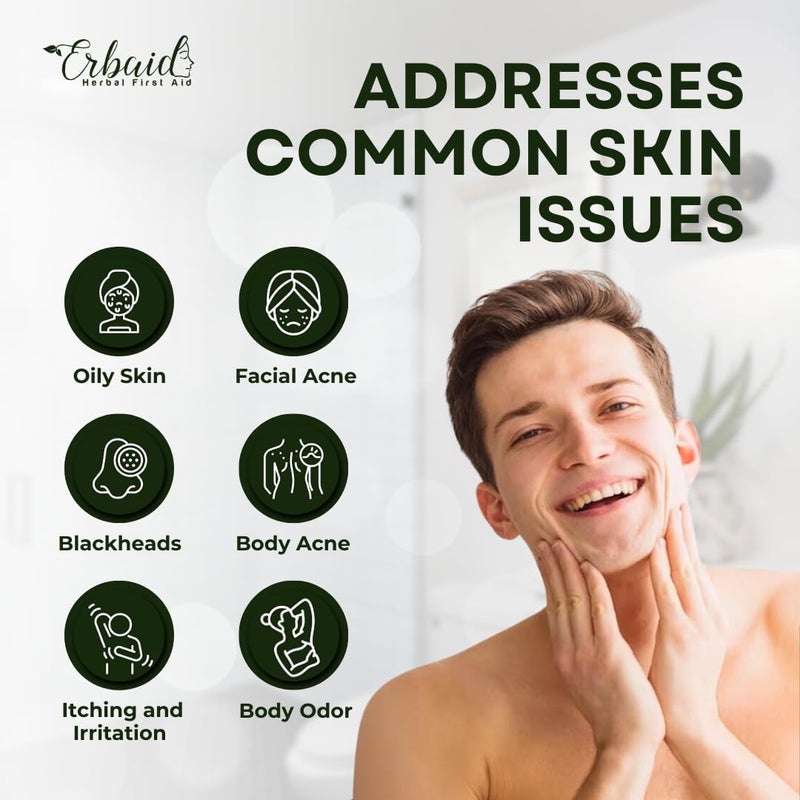 Erbaid Tea Tree Soap Natural Defense Tea Tree Oil Wash Bar for Face Body Remedy Soap Fights Acne Skin Irritation and Prevents Breakouts Deeply Cleansing Hydrating Cleanser for Calm Fresh Skin - Image 3