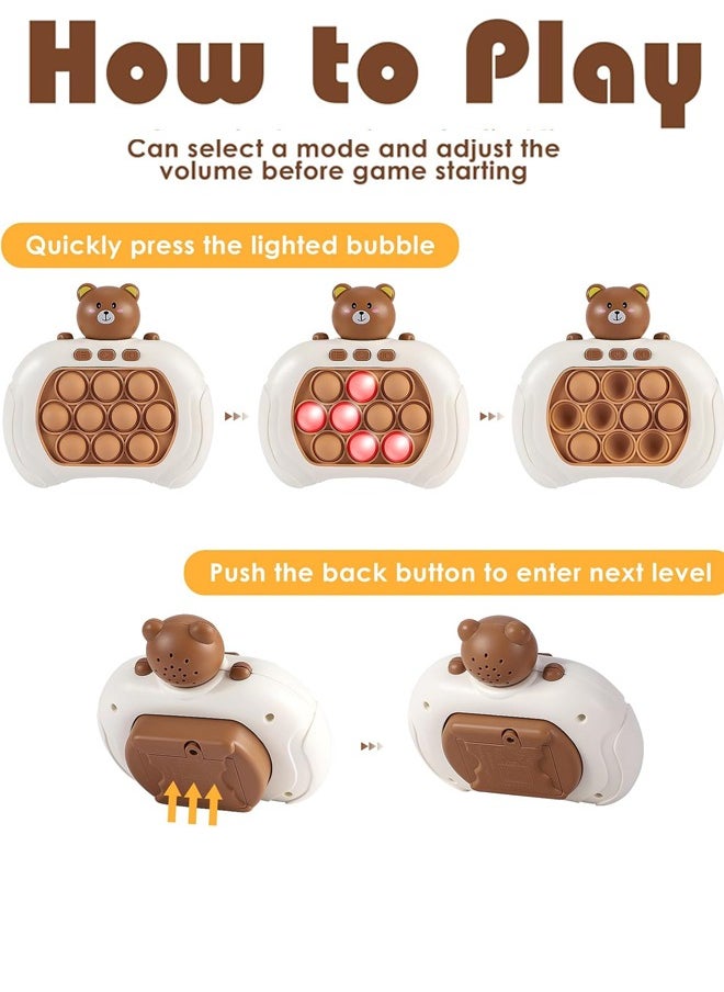 Quick Push Bubble Game Toy for Kids & Adults,Mini-Handheld Fast Speed Push Game,Relieving Stress Pop Fidget Game, Console Puzzle Game Machine, Presents for Boys, Girls, Teens (Bear)  - Image 2