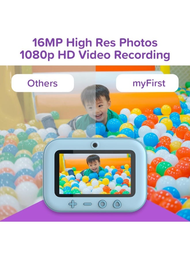 myFirst Camera Insta 20 Bundle | Instant Print Digital Camera for Kids with 16MP Photos 1080P, 4-12 Years Old boy Gift Ideas, Thermal Printing No Ink, Support Micro SD Card (Blue) - Image 3