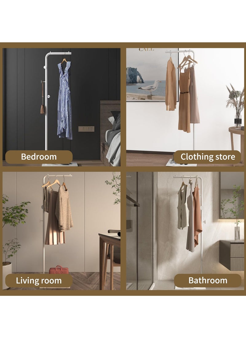 YQbest - Metal Coat Rack Freestanding with Natural Marble Base 67” 170cm Entryway Coats Hanger Stand with 3 Hooks, Home Bedroom Hotel Hall Tree for Coats, Hats, Scarves, Clothes, and Handbags - Image 1