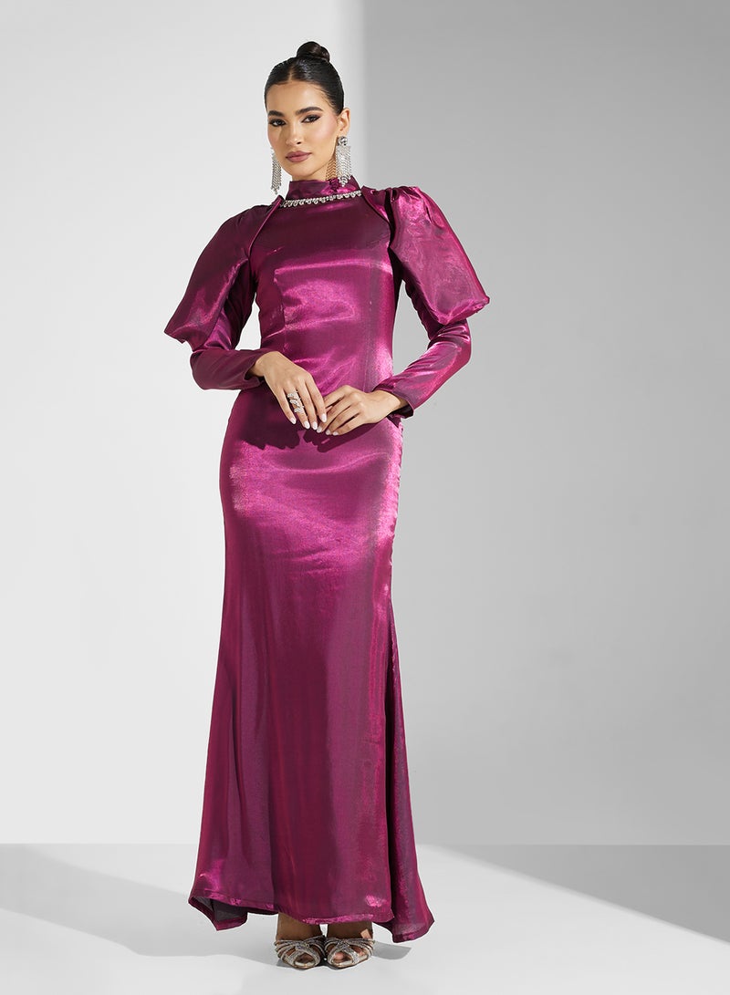 Khizana Satin Evening Dress  - Image 4