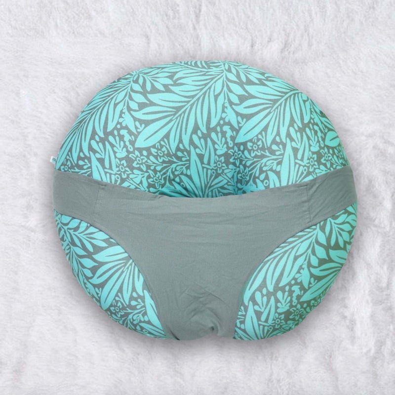 Kradyl Kroft 5in1 Baby Feeding Pillow with 100% Cotton Removable Cover | Breastfeeding Pillow | Nursing Pillow with Belt and Hoop (Esmerald) - Image 4