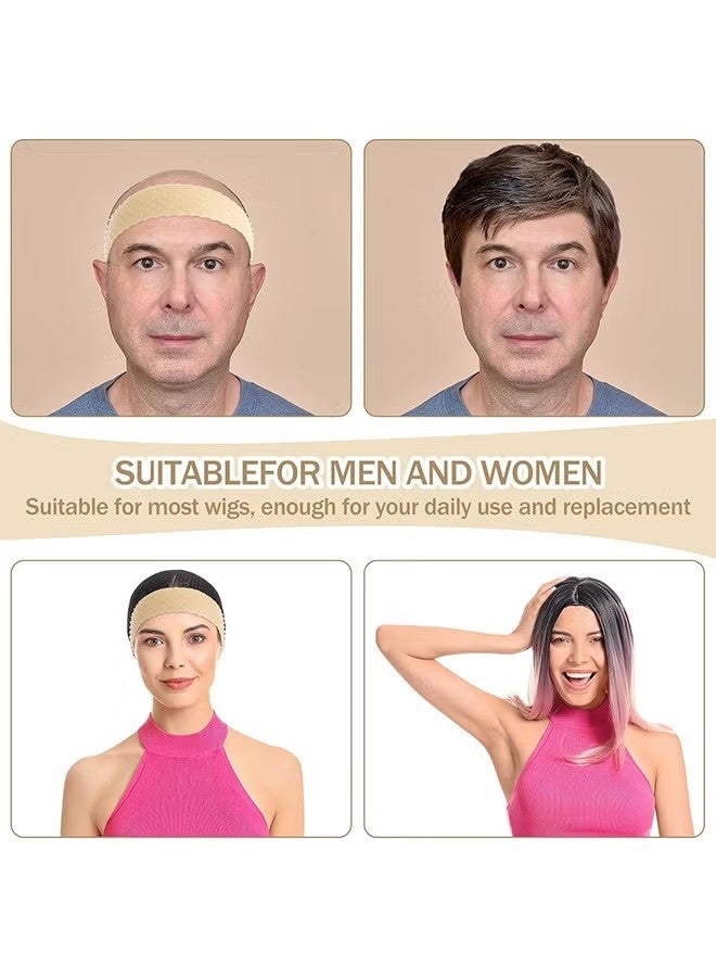 YJ 2 Pieces Silicone Grip Wig Band Adjustable Silicone Wig Headband Fix Non Slip Wig Bands Seamless Wig Grip Band Strong Holder for Men Women Sports Yoga Skin Color - Image 5