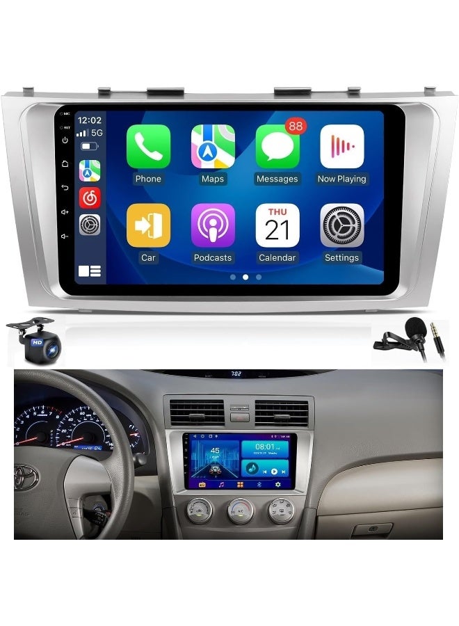 Vierex Android Car Stereo Screen For Toyota Camry 2007-2011 9 Inch Head Unit Car Stereo with HD Touch Screen, Wireless CarPlay, Android Auto, GPS, WiFi,Camera, Bluetooth Fast Interface (8+128GB Carplay) - Image 1