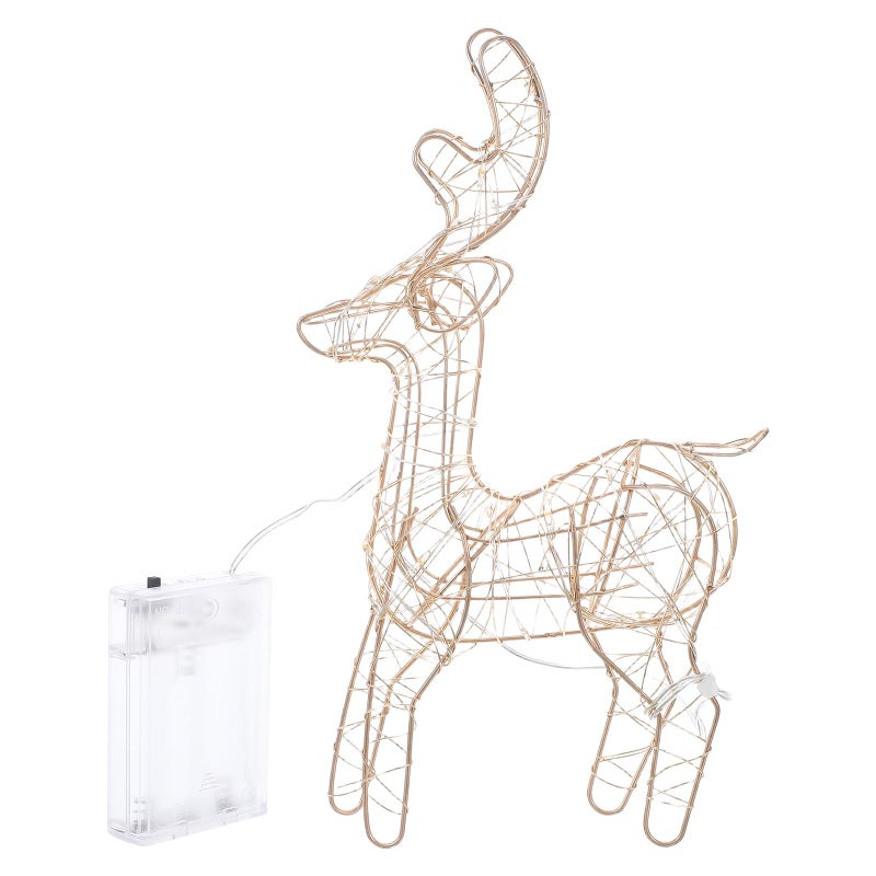 Golden Reindeer Night Light Christmas Decor Glowing Elk Statue Holiday Decoration For Bedroom Office - Image 2