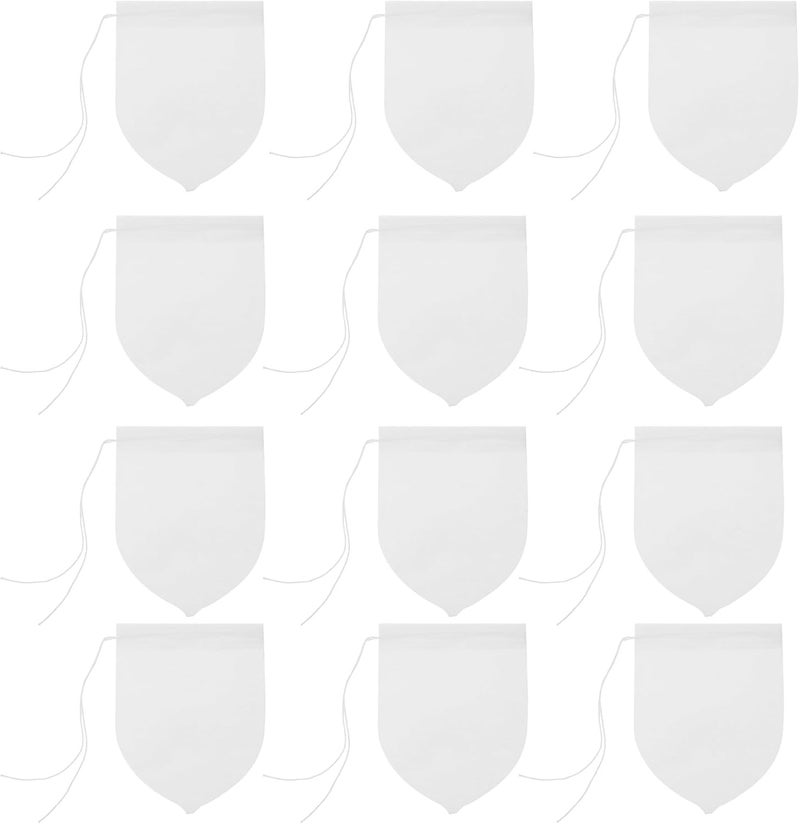100 قطعة أكياس شاي قابلة للتصرف لمرة واحدة صغيرة 6x8 سم بيضاء على شكل قطرة مصفاة شاي أوراق سائبة فارغة وتصفية الحساء - Image 1