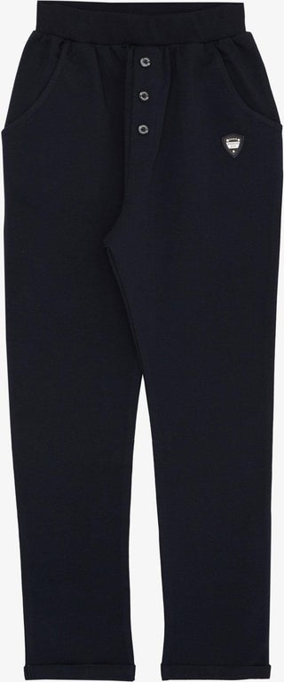 Boy's Bottom Embroidered Button Accessory Pocket Age 4-8, Navy Blue