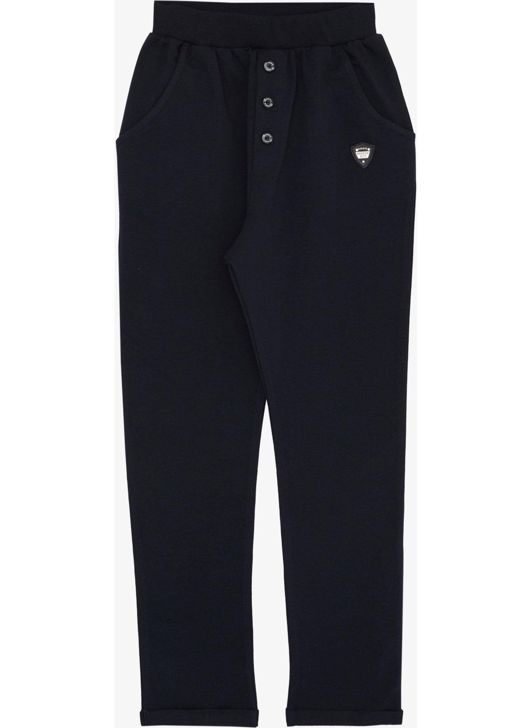 Breeze - Boy's Bottom Embroidered Button Accessory Pocket Age 4-8, Navy Blue - Image 1