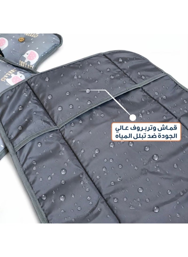 مفرش تغيير حفاضات للأطفال قابل للطي ومحمول مع وسادة للرأس وجيوب تخزين – مقاوم للماء ومناسب للسفر والخروجات والاستخدام اليومي - Image 5