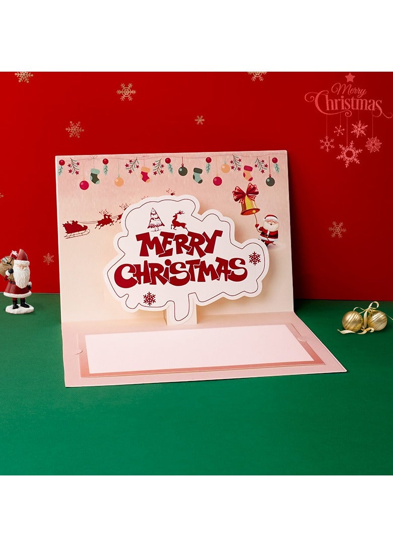 Generic Christmas card Custom stereoscopic 3D children creative holiday red card 