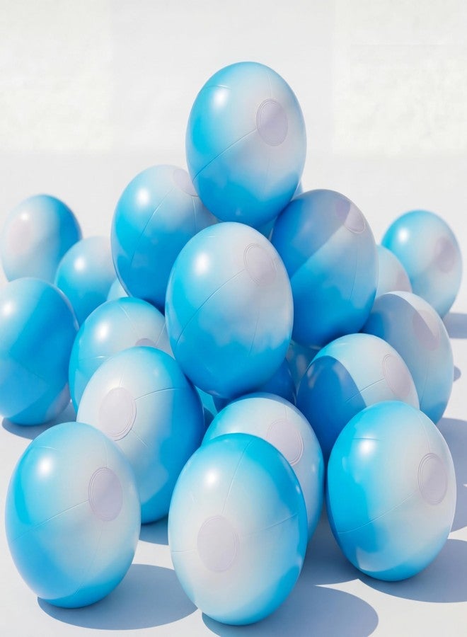 مجموعة ميني إنفلات من 24 كرة شاطئ زرقاء قابلة للنفخ للأطفال، كرات شاطئ كبيرة قابلة للنفخ بألوان الباستيل، ألعاب حمام سباحة صيفية، لوازم حفلات، ديكور حفلات عيد ميلاد لواو (12.5 بوصة) - Image 1