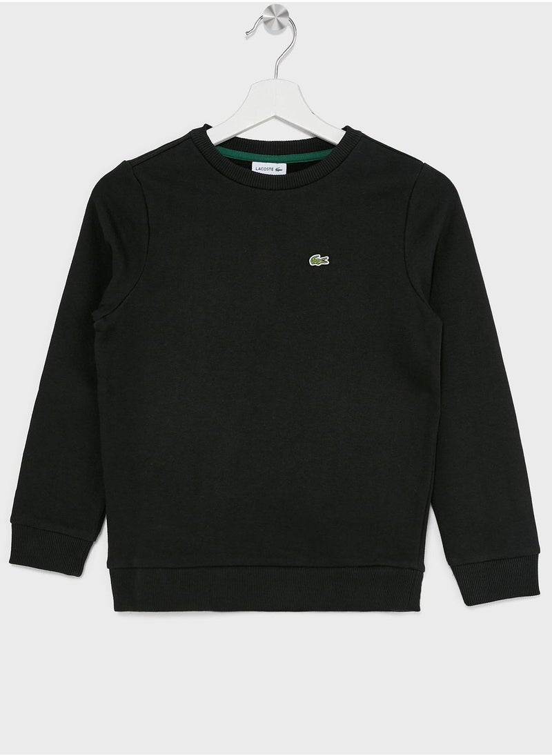 LACOSTE - Kids Logo Crew Neck Sweatshirt - Image 1