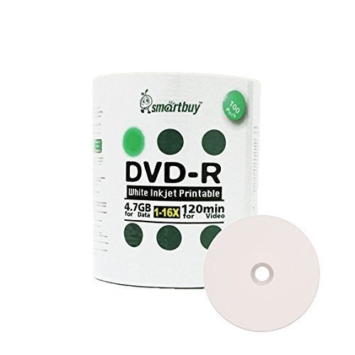 Smartbuy Smart Buy 100 Pack DVD-R 4.7gb 16x White Printable Inkjet Blank Media Record Disc, 100 Disc 100pk - Image 5
