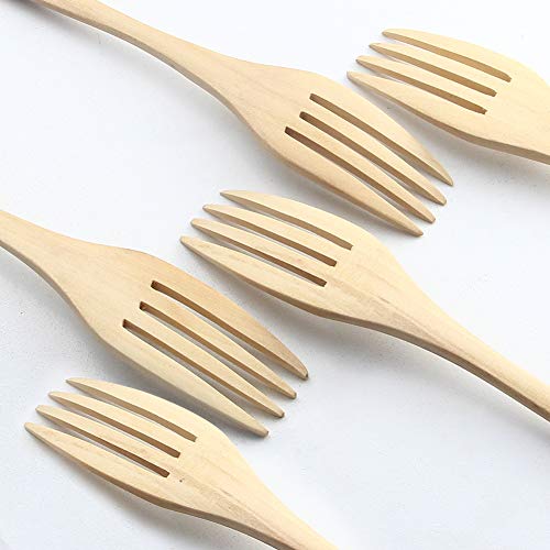 AOOSY Forks,Wooden Forks, AOOSY 6 Pieces Japanese Wood Salad Dinner Fork for Adult - Image 3