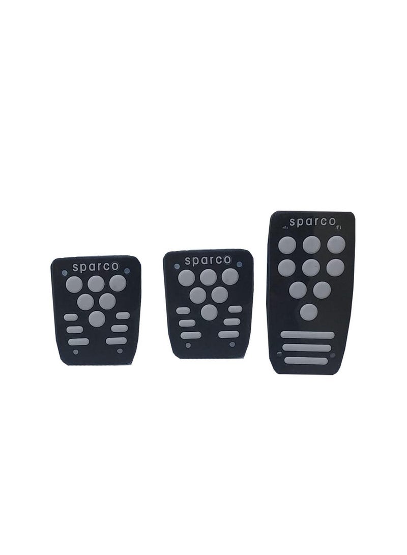 Pedal Cover Set Of 3 Pieces For Car Gas And Brake Pedal Cover - White * Black CS-061 - Image 1