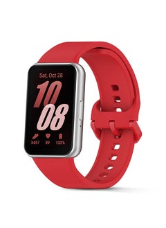 O Ozone Silicone Band For Samsung Galaxy Fit 3, Soft Adjustable Sport Breathable Replacement Watch Strap Loop for Men Women- Red  - Image 1