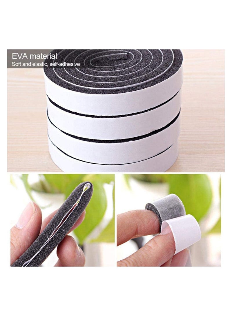 SYOSI Weather Stripping Foam Tape for Windows and Doors, 4 Rolls, 4M Long, Soundproof and Draft Seal for Noise Reduction and Energy Efficiency - Image 2